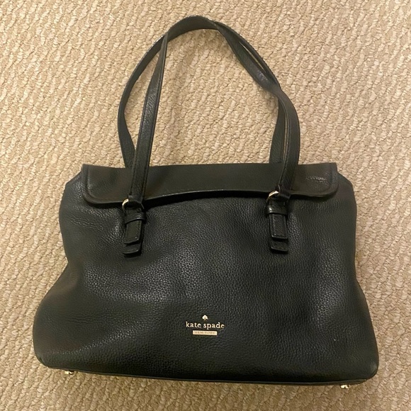 Kate Spade Leather Flap Shoulder Bag Black - Picture 1 of 4